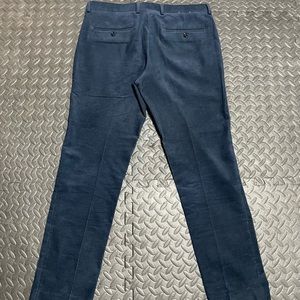 Mens Express extra slim solid navy corduroy suit pants